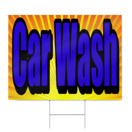 Car Wash Sign, Blue