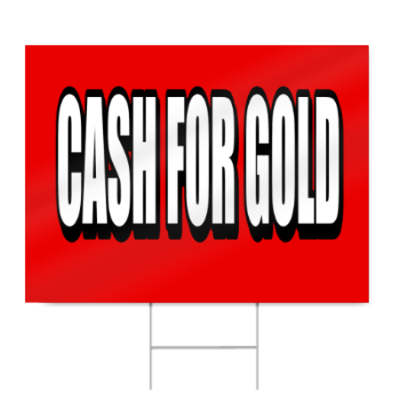 Cash For Gold Block Letters Sign