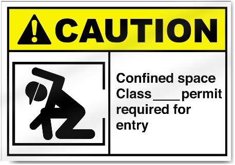 Confined Space Class ___ Permit Required Caution Signs