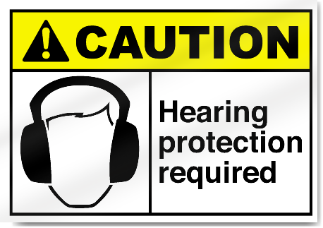 Hearing Protection Required Caution Signs