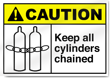 Keep All Cylinders Chained Caution Signs