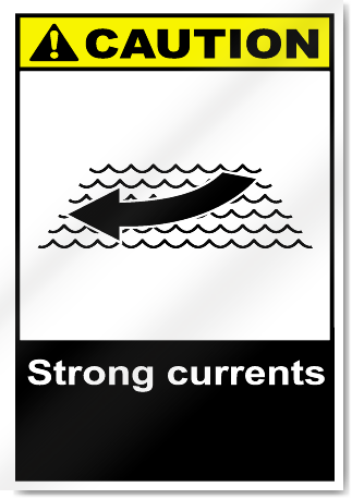 Strong Currents Caution Signs