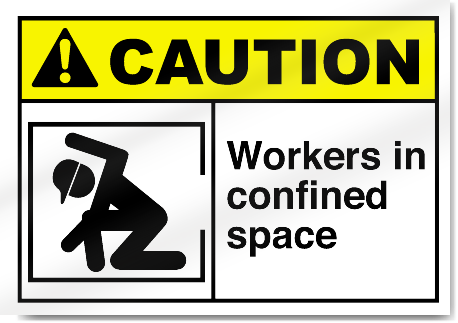 Workers In Confined Space Caution Signs