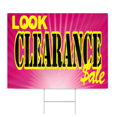 Custom Clearance Sale Sign