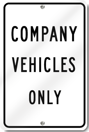 Company Vehicles Only Sign