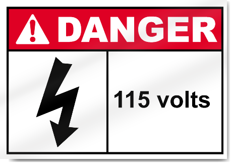 115 Volts Danger Signs