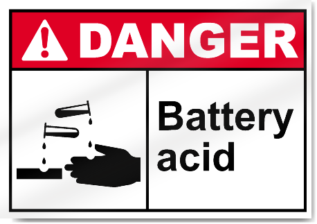 Battery Acid Danger Signs