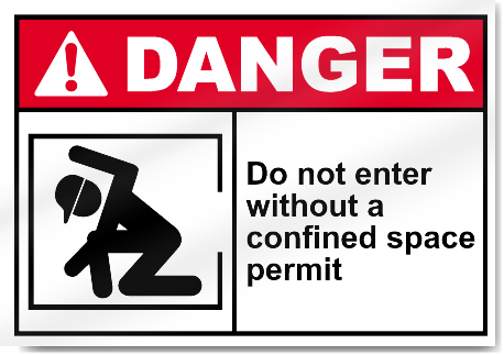 Do Not Enter Without A Confined Space Permit Danger Signs