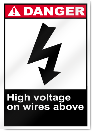 High Voltage On Wires Above Danger Signs