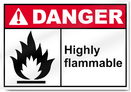 Highly Flammable Danger Signs