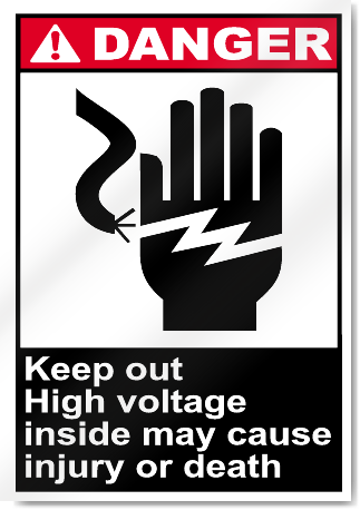 Keep Out High Voltage Inside May Cause Injury Or Death Danger Signs