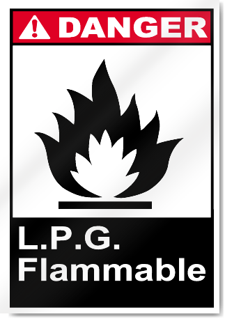 L.P.G. Flammable Danger Signs