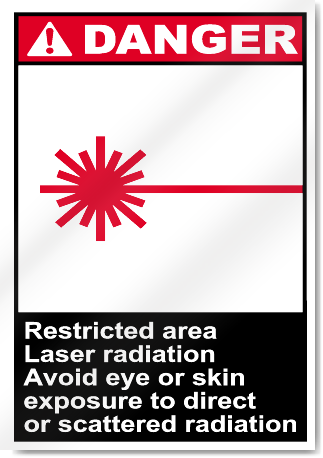 Restricted Area Laser Radiation Avoid Eye Or Skin Danger Signs