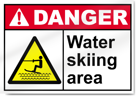 Water Skiing Area Danger Signs