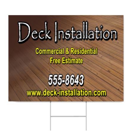 Deck Installation Sign