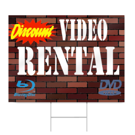 Discount Video Rental Sign