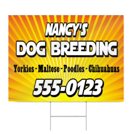 Dog Breeding Sign