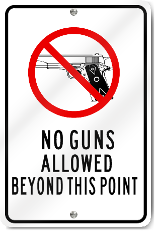 No Guns Allowed Beyond This Point Sign