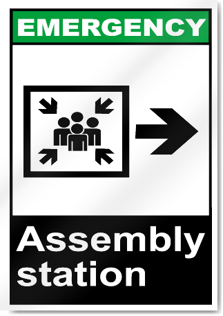 Assembly Station Right Emergency Signs