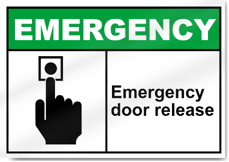 Emergency Door Release Emergency Signs