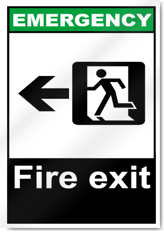 Fire Exit Left Emergency Signs