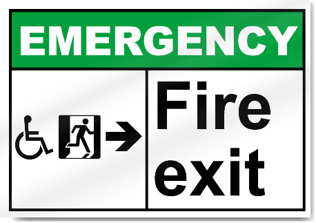 Fire Exit Right All Emergency Signs