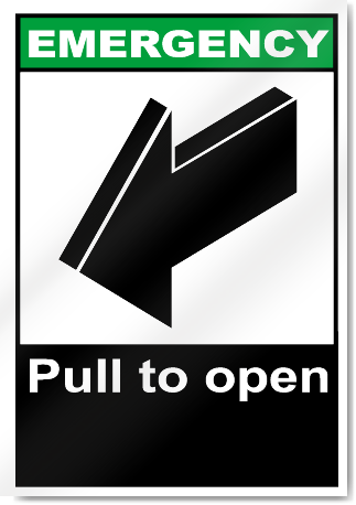 Push to open sign