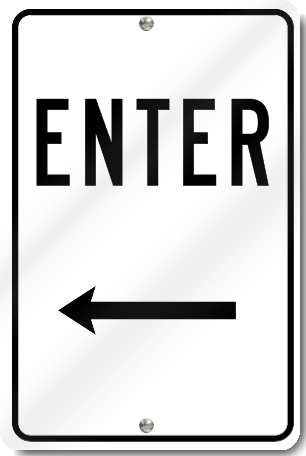 Enter With Left Arrow Sign