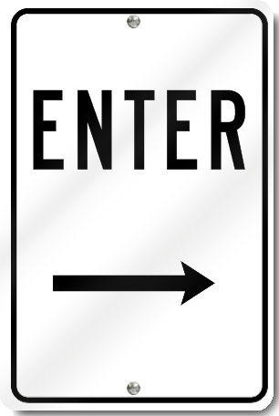 Enter With Right Arrow Sign