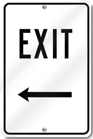 Exit With Left Arrow Sign