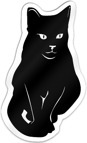 Black Cat Shaped Magnet