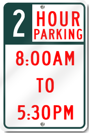 2 Hour Parking Sign