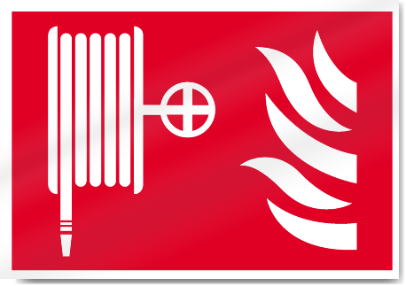Fire Hose And Flames Symbol Fire Signs