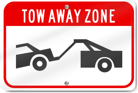 Horizontal Tow Away Zone (Graphic) Sign