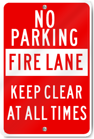 Fire Lane No Parking Tow Away Zone Sign