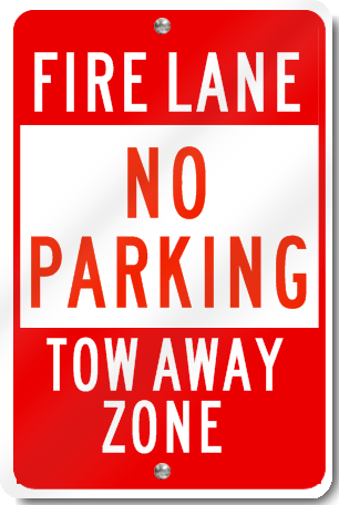 Fire Lane No Parking Tow Away Zone Sign