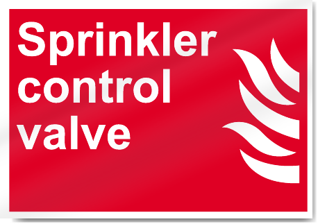 Sprinkler Control Valve Fire Signs