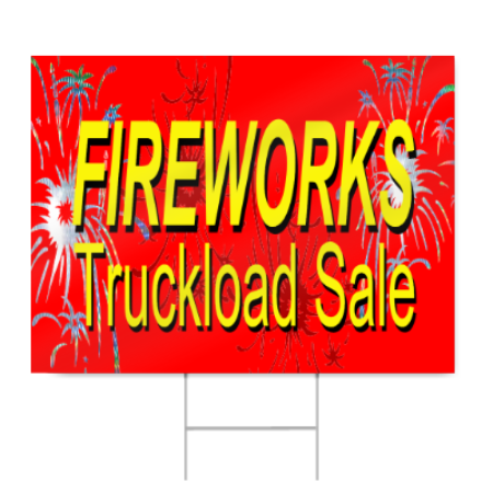 Fireworks Truckload Sale Sign