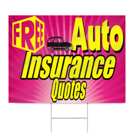 Free Auto Insurance Quotes Sign 