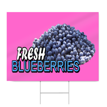 Fresh Blueberries Sign