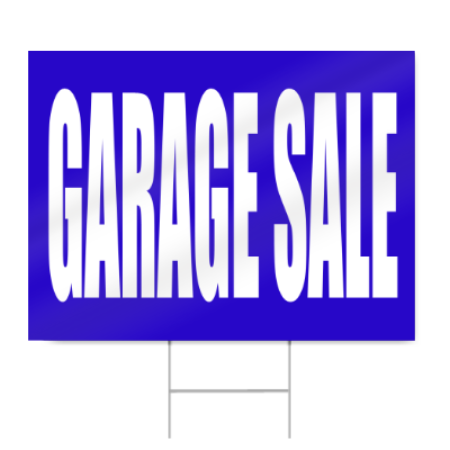 Garage Sale Sign in Blue