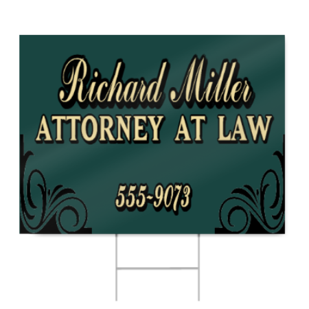 Green Attorney at Law Sign