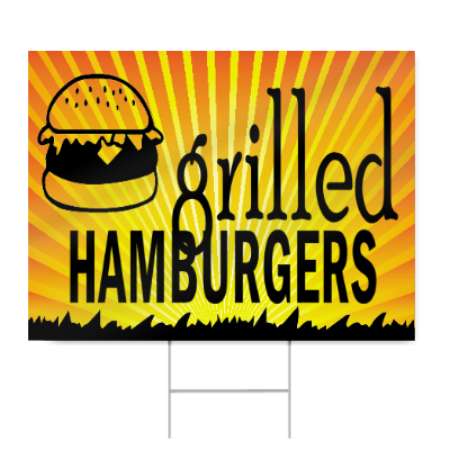 Grilled Hamburger Sign