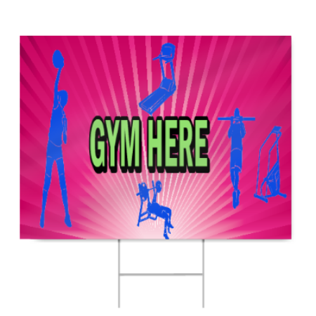 Gym Here Sign