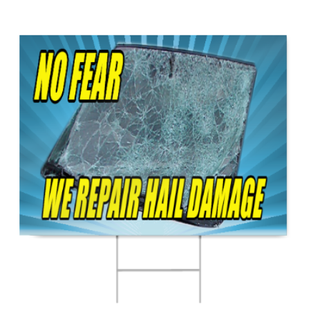 Hail Damage Sign