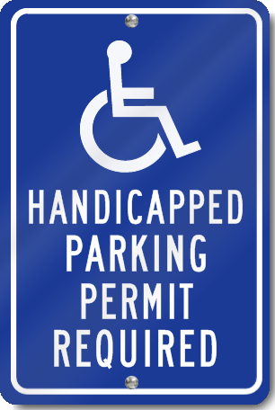 Handicapped Parking Permit Required Sign