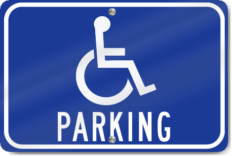 Horizontal Handicapped Parking Sign
