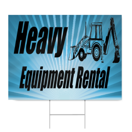 Heavy Equipment Rental Sign