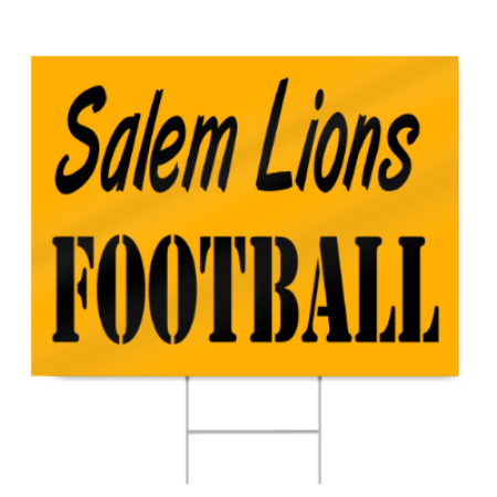 High School Football Sign in School Colors
