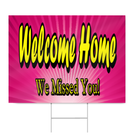 Hospital Welcome Home Sign in Pink
